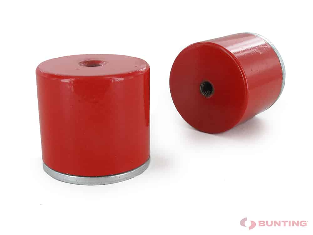 Two red deep pot magnets